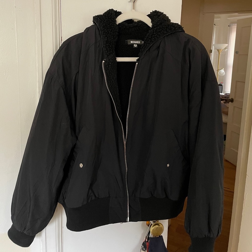 Black bomber jacket